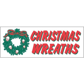 Christmas Wreaths 3' x 8' Economy Banners