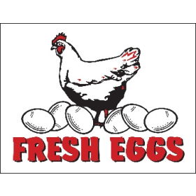 Fresh Eggs 26" x 20" Poly Marketeer