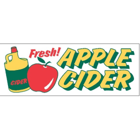 Fresh Apple Cider (with a jug)  3' x 8' Economy Banner