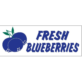 Fresh Blueberries 3' x 8' HD Banner