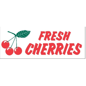 Fresh Cherries 3' x 8' HD Banner