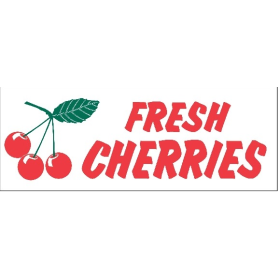 Fresh Cherries 3' x 8' Economy Banner