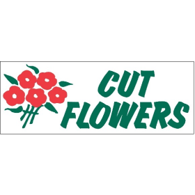 Cut Flowers 3' x 8' Economy Banner