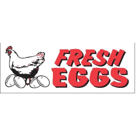 Fresh Eggs 3' x 8' HD Banner
