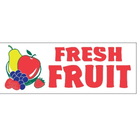 Fresh Fruit 3' x 8' Economy Banner