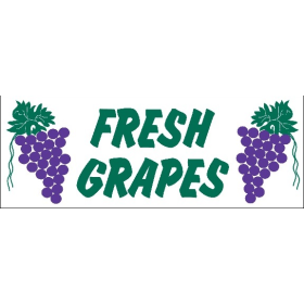 Fresh Grapes 3' x 8' Economy Banner 