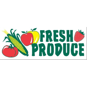 Fresh Produce 3' x 8' Economy Banner