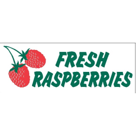 Fresh Raspberries 3' x 8' Economy Banner
