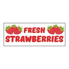 Fresh Strawberries 3' x 8' HD Banner