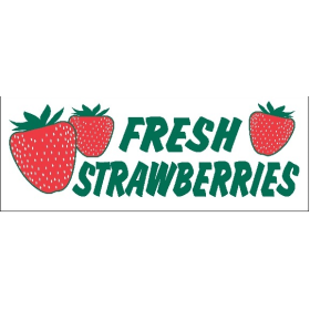 Fresh Strawberries 3' x 8' Economy Banner