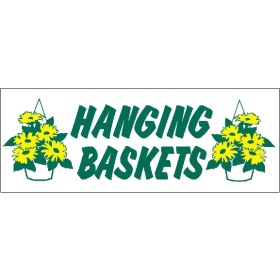 Hanging Baskets 3' x 8' Economy Banner