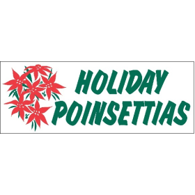 Holiday Poinsettias 3' x 8' Economy Banners