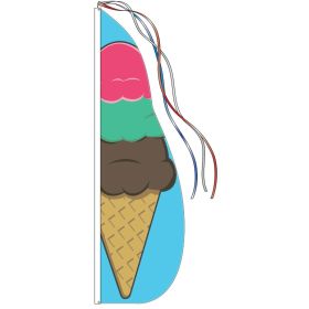 Ice Cream Feather Flag