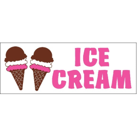 Ice Cream 3' x 8' Economy Banners