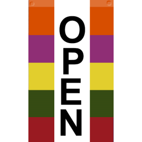 Open Vertical Ex Flag 28" x 44" (fall colors)