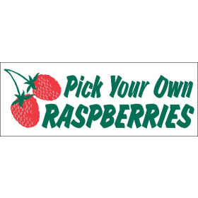 Pick Your Own Raspberries 3' x 8' HD Banner