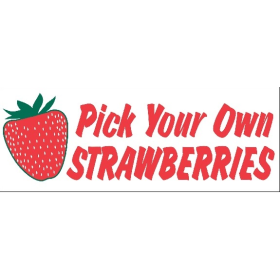 Pick Your Own Strawberries 3' X 8' Economy Banner